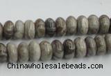 CSL02 15.5 inches 5*10mm rondelle silver leaf jasper beads wholesale