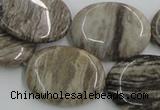 CSL06 15.5 inches 22*30mm oval silver leaf jasper beads wholesale