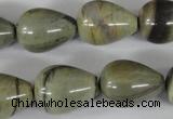 CSL105 15.5 inches 15*20mm teardrop silver leaf jasper beads wholesale