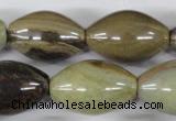 CSL106 15.5 inches 22*30mm rice silver leaf jasper beads wholesale