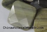 CSL122 15.5 inches 30*30mm faceted square silver leaf jasper beads