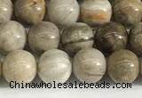 CSL151 15.5 inches 6mm round 

sliver leaf jasper beads wholesale