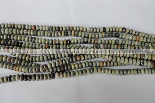 CSL18 15.5 inches 5*8mm rondelle silver leaf jasper beads wholesale