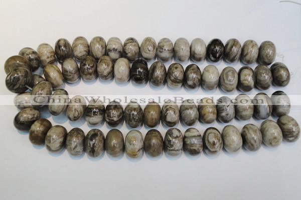 CSL20 15.5 inches 13*20mm rondelle silver leaf jasper beads wholesale