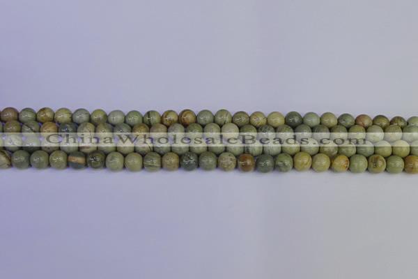 CSL200 15.5 inches 4mm round silver leaf jasper beads wholesale
