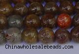 CSL222 15.5 inches 8mm round gold leaf jasper beads wholesale