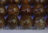 CSL225 15.5 inches 14mm round gold leaf jasper beads wholesale