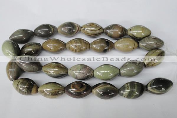 CSL25 15.5 inches 20*30mm rice silver leaf jasper beads wholesale