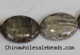 CSL45 15.5 inches 18*25mm oval silver leaf jasper beads wholesale