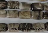 CSL66 15.5 inches 10*14mm rectangle silver leaf jasper beads wholesale