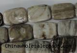 CSL68 15.5 inches 13*18mm rectangle silver leaf jasper beads wholesale