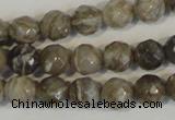 CSL91 15.5 inches 6mm faceted round silver leaf jasper beads wholesale