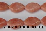 CSM25 15.5 inches 13*18mm twisted teardrop salmon stone beads wholesale