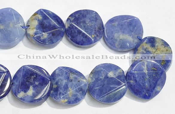 CSO03 15.5 inches 15mm faceted coin A grade sodalite beads