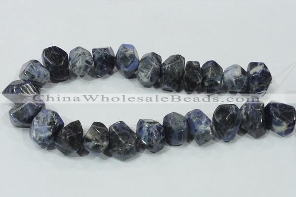 CSO104 15.5 inches 18*25mm faceted nugget sodalite gemstone beads