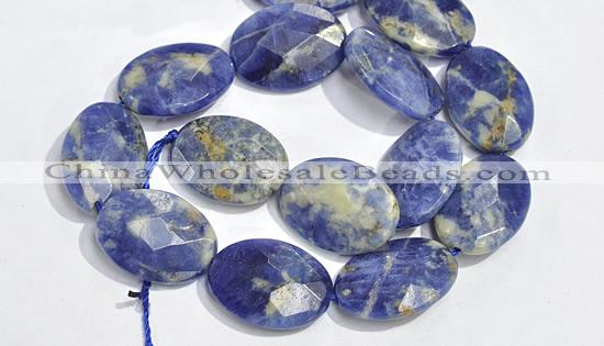 CSO29 15.5 inches faceted oval A grade 22*30mm sodalite beads