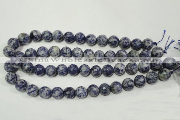 CSO305 15.5 inches 14mm faceted round Brazilian sodalite beads