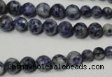 CSO310 15.5 inches 6mm – 14mm faceted round blue spot stone beads