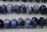 CSO353 15.5 inches 8*12mm faceted rondelle natural sodalite beads