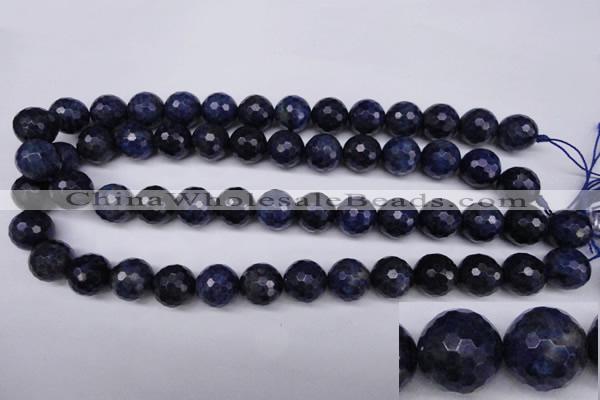 CSO415 15.5 inches 14mm faceted round dyed sodalite gemstone beads