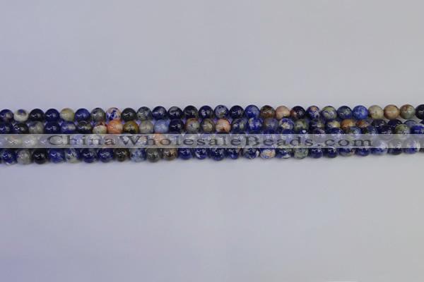 CSO510 15.5 inches 4mm round orange sodalite beads wholesale