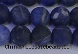 CSO545 15.5 inches 14mm round matte sodalite beads wholesale