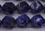 CSO554 15.5 inches 12mm faceted nuggets sodalite gemstone beads