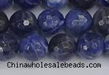 CSO561 15.5 inches 10mm faceted round sodalite gemstone beads