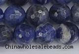 CSO562 15.5 inches 12mm faceted round sodalite gemstone beads