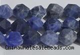 CSO566 15.5 inches 8mm faceted nuggets matte sodalite beads