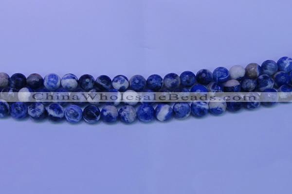 CSO623 15.5 inches 10mm faceted round AB grade sodalite beads