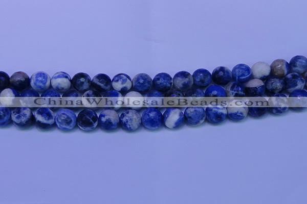 CSO624 15.5 inches 12mm faceted round AB grade sodalite beads