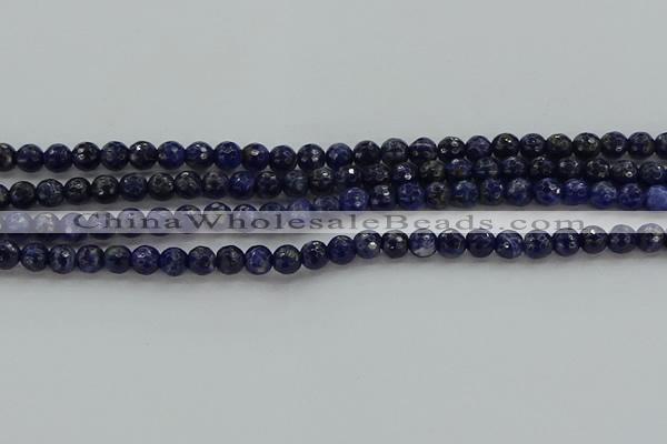 CSO642 15.5 inches 6mm faceted round sodalite gemstone beads