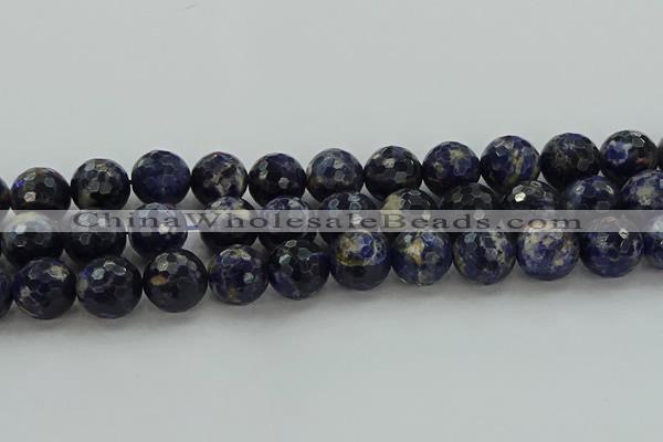 CSO647 15.5 inches 16mm faceted round sodalite gemstone beads