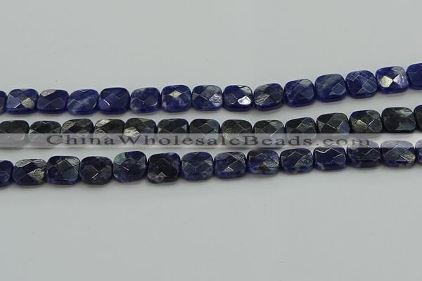 CSO725 15.5 inches 10*10mm faceted square sodalite gemstone beads