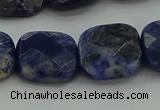 CSO727 15.5 inches 14*14mm faceted square sodalite gemstone beads