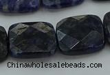 CSO728 15.5 inches 16*16mm faceted square sodalite gemstone beads