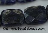 CSO729 15.5 inches 18*18mm faceted square sodalite gemstone beads