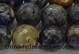 CSO756 15.5 inches 16mm faceted round orange sodalite beads