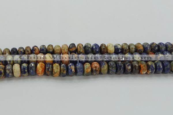 CSO763 15.5 inches 6*10mm faceted rondelle orange sodalite beads