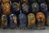 CSO764 15.5 inches 7*12mm faceted rondelle orange sodalite beads