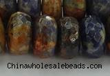 CSO767 15.5 inches 10*18mm faceted rondelle orange sodalite beads