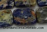 CSO785 15.5 inches 25*25mm faceted square orange sodalite beads