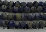 CSO800 15.5 inches 4mm round matte orange sodalite gemstone beads