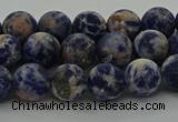 CSO802 15.5 inches 8mm round matte orange sodalite gemstone beads