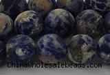 CSO804 15.5 inches 12mm round matte orange sodalite gemstone beads