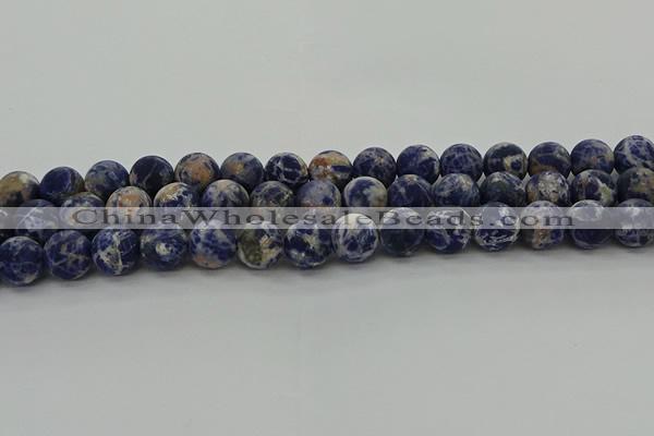 CSO804 15.5 inches 12mm round matte orange sodalite gemstone beads