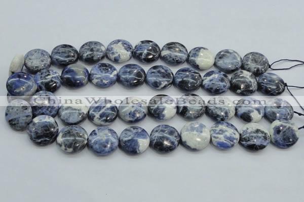 CSO81 15.5 inches 20mm flat round sodalite gemstone beads wholesale