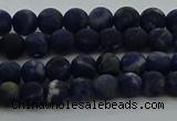 CSO810 15.5 inches 4mm round matte sodalite gemstone beads