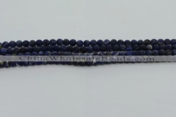 CSO810 15.5 inches 4mm round matte sodalite gemstone beads